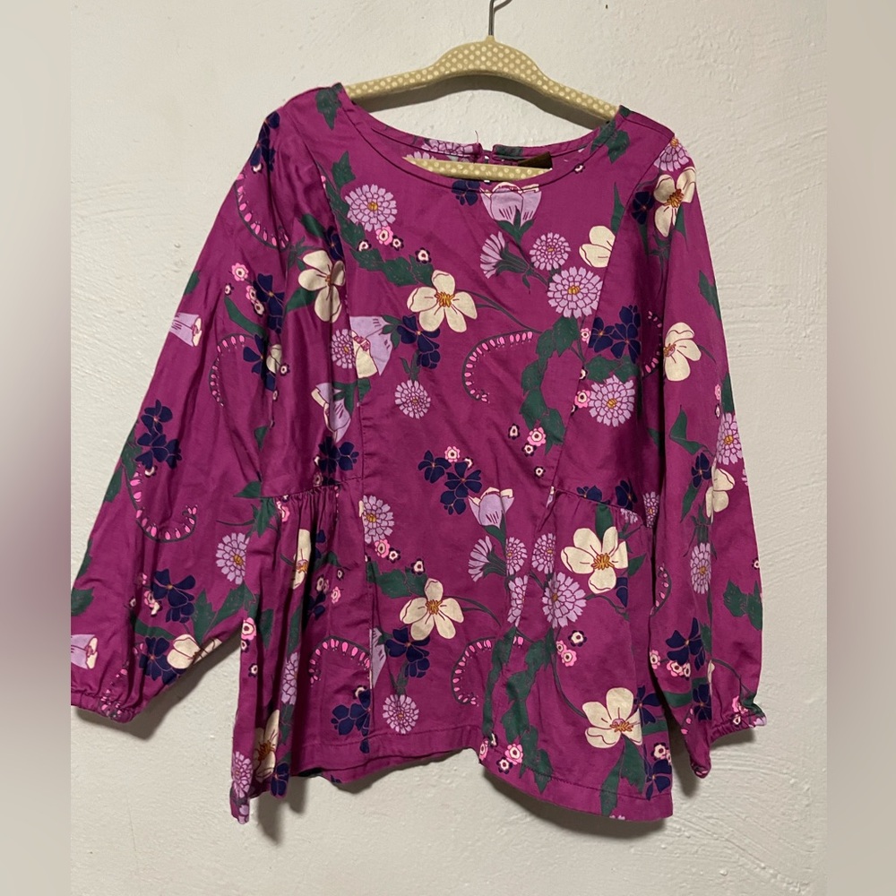 Tea Collection Pink Floral Long Sleeve Top